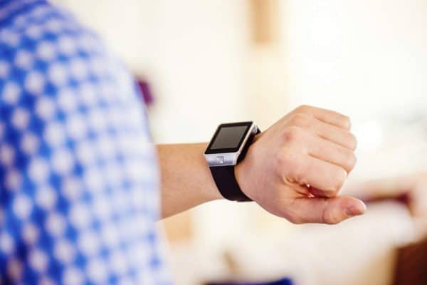 Man wearing smart watch 